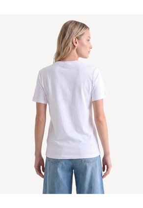 Camiseta Screen Holgada  Para Mujer Crudo Seven Seven