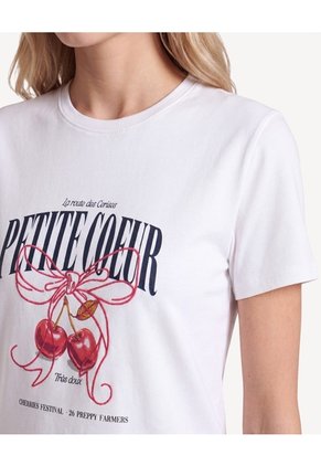 Camiseta Screen Holgada  Para Mujer Crudo Seven Seven