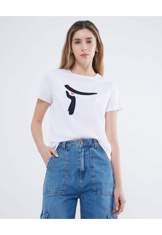 Camiseta Manga Corta Estampada  Para Mujer Blanco Seven Seven Seven Seven