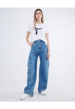 Camiseta Manga Corta Estampada  Para Mujer Blanco Seven Seven