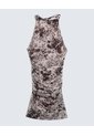 Vestido Drapeado   Para Mujer Café Seven Seven de Seven Seven