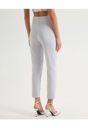 Pantalón Casual Con Prenses  Para Mujer Gris Seven Seven