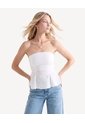Blusa Peplum Texturizada  Para Mujer Blanco Seven Seven de Seven Seven