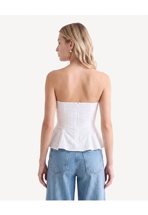Blusa Peplum Texturizada  Para Mujer Blanco Seven Seven