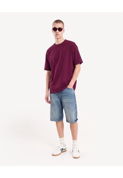 Camiseta Comfort Fluida  Para Hombre Vino Seven Seven