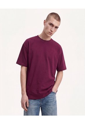Camiseta Comfort Fluida  Para Hombre Vino Seven Seven