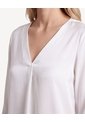 Blusa Escote V En Satin  Para Mujer Blanco Seven Seven de Seven Seven