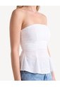 Blusa Peplum Texturizada  Para Mujer Blanco Seven Seven de Seven Seven