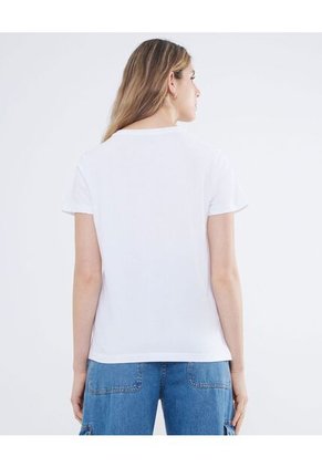 Camiseta Manga Corta Estampada  Para Mujer Blanco Seven Seven