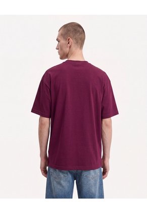 Camiseta Comfort Fluida  Para Hombre Vino Seven Seven