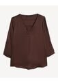 Blusa Cuello V Mangas Ajustables  Para Mujer Celeste Seven Seven de Seven Seven