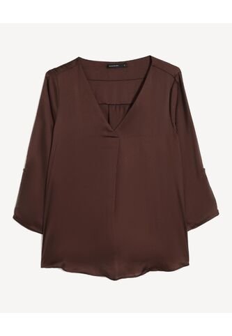 Blusa Cuello V Mangas Ajustables  Para Mujer Celeste Seven Seven Seven Seven