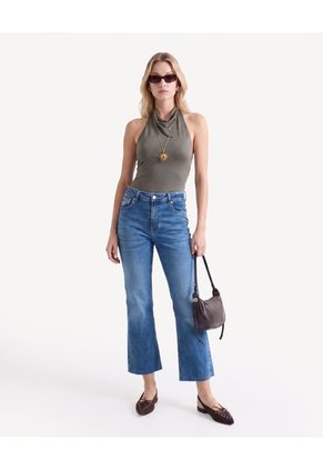 Jean Cropped Flare  Para Mujer Azul Seven Seven
