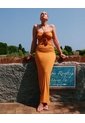 Vestido Maxi Con Apliques 3D - Seven Studio | Maygel Coronel  Para Mujer Naranja Seven Seven de Seven Seven