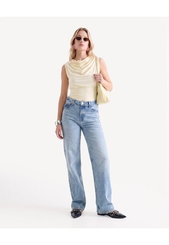 Camiseta Ojal Frontal  Para Mujer Crema Seven Seven Seven Seven