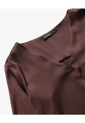 Blusa Cuello V Mangas Ajustables  Para Mujer Celeste Seven Seven