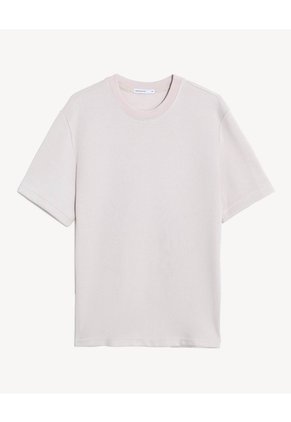 Camiseta Tejida Regular Para Hombre Taupe Seven Seven