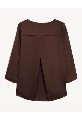 Blusa Cuello V Mangas Ajustables  Para Mujer Celeste Seven Seven