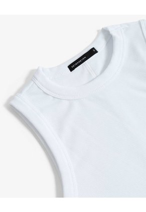Camiseta Sin Mangas Ajustada  Para Mujer Blanco Seven Seven