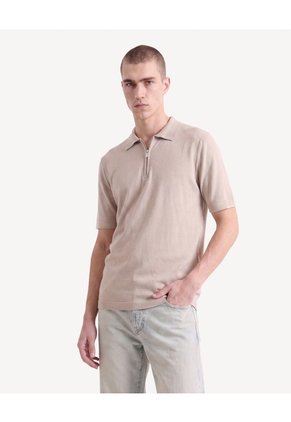 Polo Tricot Con Zipper  Para Hombre Arena Seven Seven
