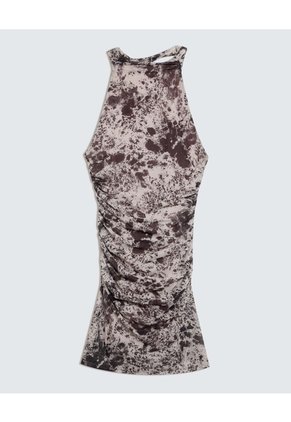 Vestido Drapeado   Para Mujer Café Seven Seven