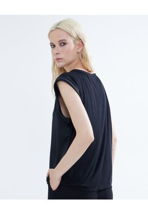 Blusa Para Mujer Manga Corta Color Negro Marca Seven Seven #28123301