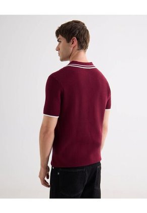 Polo Para Hombre Cuello Tejido Sin Bolsillo Color Vino Marca Seven Seven #45110917