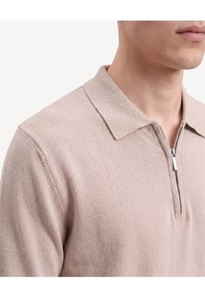 Polo Tricot Con Zipper  Para Hombre Arena Seven Seven