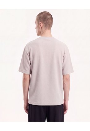 Camiseta Oversize Tejida  Para Hombre Taupe Seven Seven