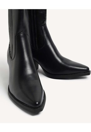 Botín Chelsea Tacón Bloque  Para Mujer Negro Seven Seven