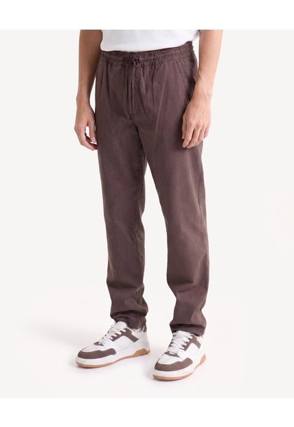 Pantalón Rústico Carrot  Para Hombre Café Seven Seven