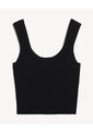 Top Sin Mangas Escote Redondo  Para Mujer Negro Seven Seven de Seven Seven