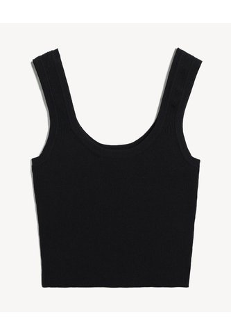 Top Sin Mangas Escote Redondo  Para Mujer Negro Seven Seven Seven Seven