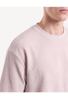 Camiseta Oversize Tejida  Para Hombre Taupe Seven Seven