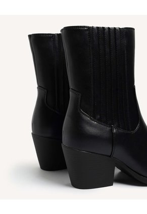 Botín Chelsea Tacón Bloque  Para Mujer Negro Seven Seven