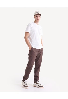 Pantalón Rústico Carrot Para Hombre Café Seven Seven