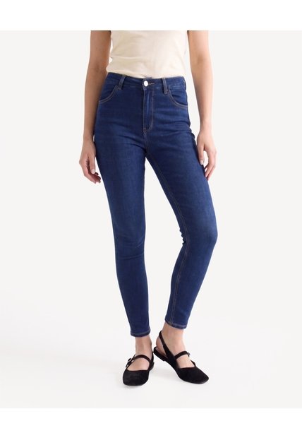 Jean Curvy Tiro Alto  Para Mujer Azul Seven Seven