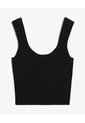 Top Sin Mangas Escote Redondo  Para Mujer Negro Seven Seven de Seven Seven
