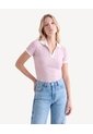 Polo Ajustado Cuello Tejido  Para Mujer Lila Seven Seven de Seven Seven