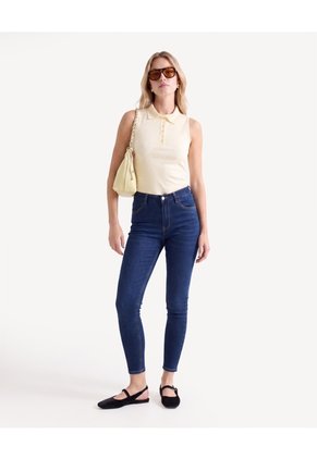 Jean Curvy Tiro Alto Para Mujer Azul Seven Seven