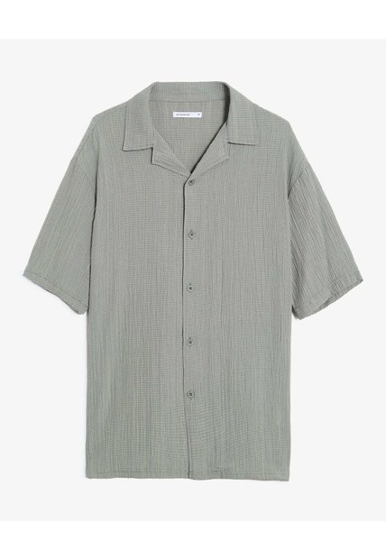 Camisa Texturizada Relaxed  Para Hombre Verde Seven Seven
