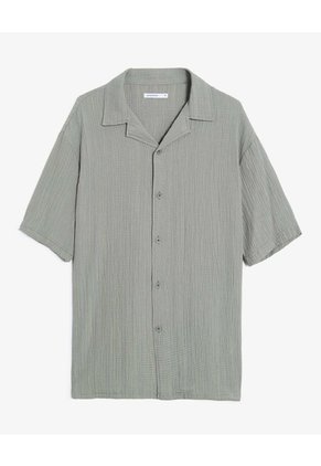 Camisa Texturizada Relaxed Para Hombre Verde Seven Seven