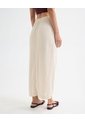 Falda En Efecto Lino  Para Mujer Arena Seven Seven de Seven Seven