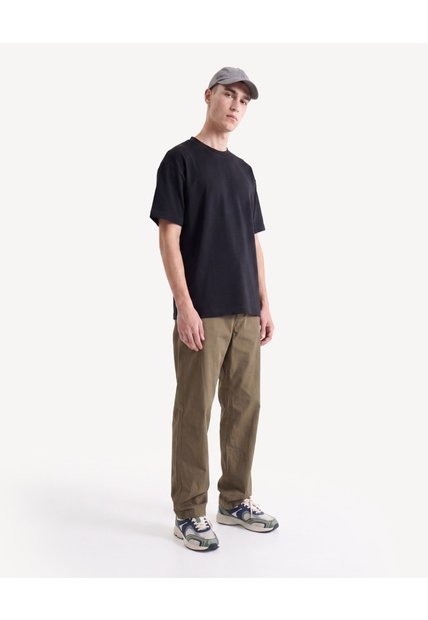 Camiseta Piqué Relax  Para Hombre Negro Seven Seven