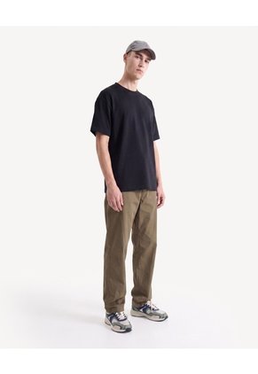 Camiseta Piqué Relax Para Hombre Negro Seven Seven