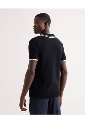 Polo Para Hombre Cuello Tejido Sin Bolsillo Color Negro Marca Seven Seven #45110915