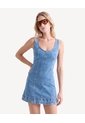 Vestido Corto Denim  Para Mujer Azul Seven Seven de Seven Seven