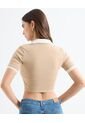 Camiseta Para Mujer Manga Corta Color Beige Marca Seven Seven #28096154 de Seven Seven