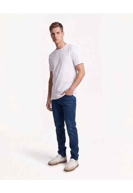Camiseta Estampado Espalda  Para Hombre Blanco Seven Seven