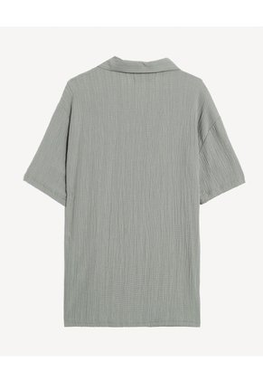 Camisa Texturizada Relaxed Para Hombre Verde Seven Seven